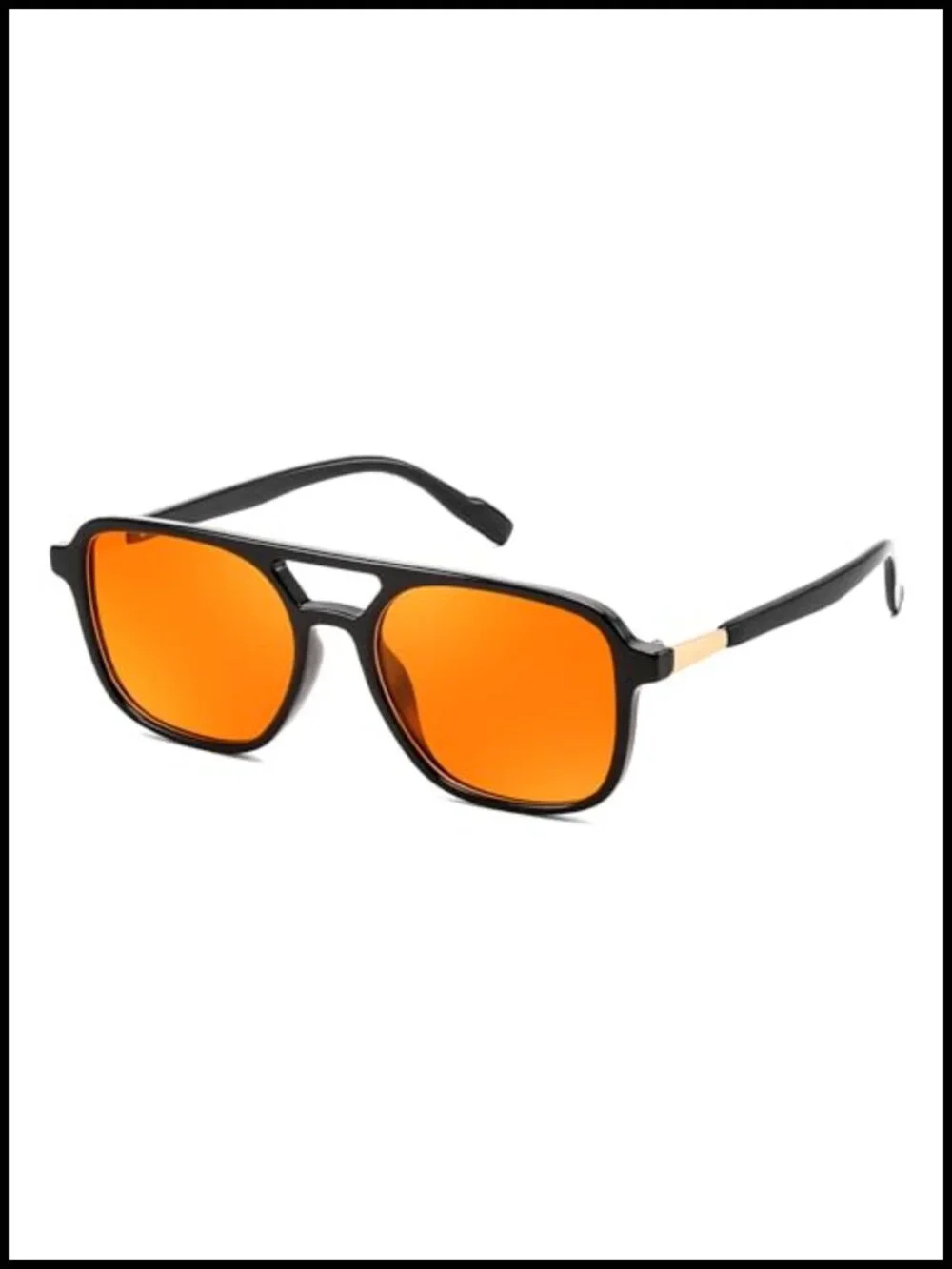 Retro Square Aviator Polarized Sunglasses Plastic Frame UV400